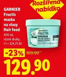 Lidl GARNIER Fructis maska na vlasy Hair food nabídka