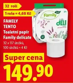 Lidl FAMILY TENTO Toaletní papír Family delicate nabídka