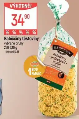Globus Babiččiny těstoviny nabídka