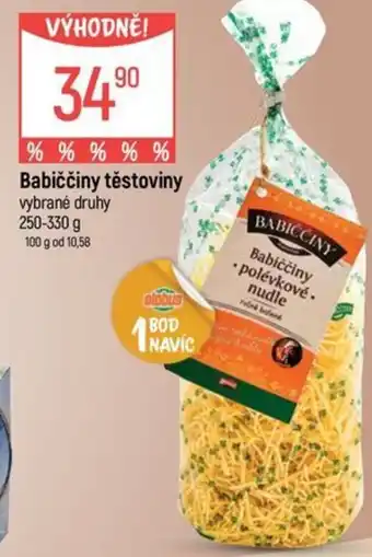 Globus Babiččiny těstoviny nabídka