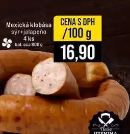 Jip Mexická klobása sýr+jalapeño 4 ks 100g nabídka