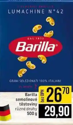 Jip Barilla semolinové těstoviny různé druhy nabídka