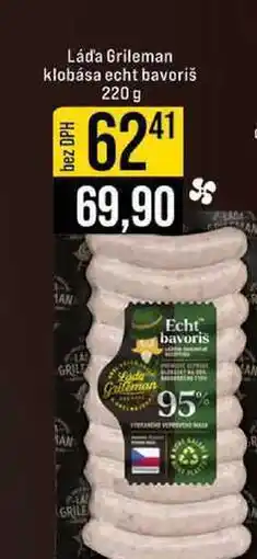 Jip Láďa Grileman klobása echt bavoriš nabídka