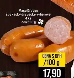 Jip Maso Dřevec špekáčky dřevěcké výběrové 4 ks cca 500 g 100g nabídka