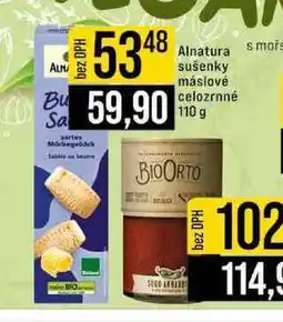 Jip Alnatura sušenky máslové celozrnné nabídka