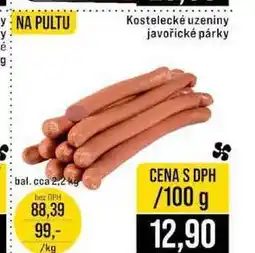 Jip Kostelecké uzeniny javořické párky bal. cca 2.2kg 100g nabídka