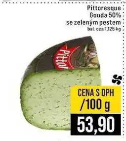 Jip Pittoresque Gouda 50% se zeleným pestem bal. cca nabídka