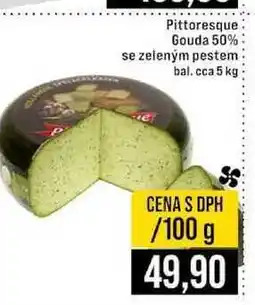 Jip Pittoresque Gouda 50% se zeleným pestem bal. cca 5 kg 100g nabídka