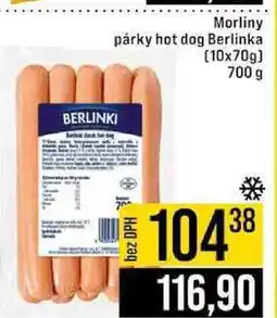 Jip Morliny párky hot dog Berlinka 10x70g 700 g nabídka