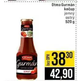 Jip Otma Gurmán kečup jemný ostrý nabídka