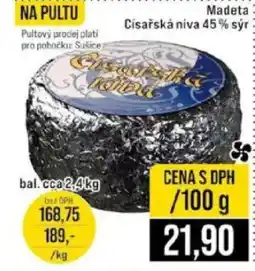 Jip Madeta Císařská niva 45% sýr nabídka