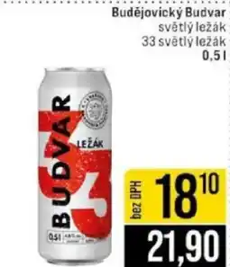 Jip Budějovický Budvar světlý ležák 33 světlý ležák nabídka
