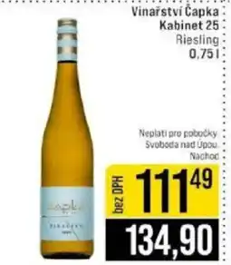 Jip Vinařství Čapka Kabinet 25 Riesling nabídka