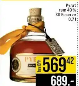 Jip Pyrat: rum 40% XO Reserve nabídka
