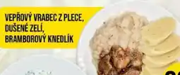 Jip Vepřový vrabec z plece, dušené zelí, bramborový knedlík nabídka