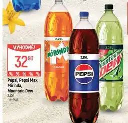 Globus Pepsi, Pepsi Max, Mirinda, Mountain Dew nabídka