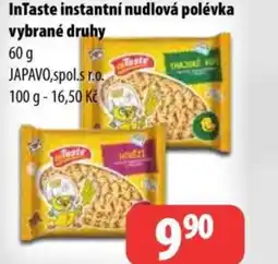 Partner Maloobchodní síť InTaste instantní nudlová polévka vybrané druhy nabídka