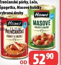 Partner Maloobchodní síť Trenčanské párky, Lečo, Špagetka, Masové kuličky vybrané druhy nabídka