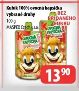 Partner Maloobchodní síť Kubík 100% ovocná kapsička vybrané druhy nabídka