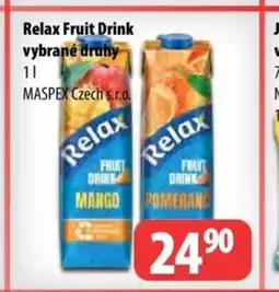 Partner Maloobchodní síť Relax Fruit Drink vybrané druhy nabídka