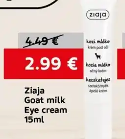 VELTA Free Shop Ziaja Goat milk Eye cream nabídka