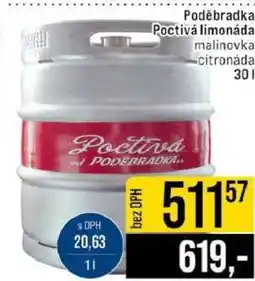Jip Poděbradka - Poctivá limonáda malinovka citronáda nabídka