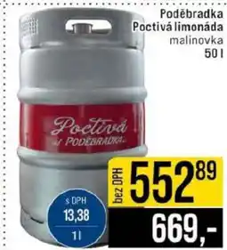 Jip Poděbradka Poctivá limonáda malinovka nabídka