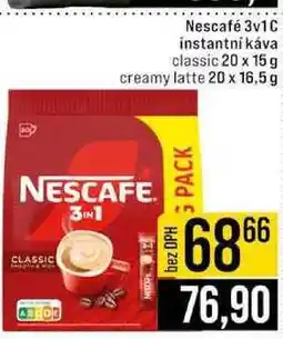 Jip Nescafé 3v1C instantní káva classic 20 x 15 g creamy latte 20 x 16.5 g nabídka