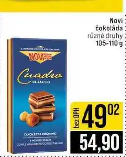 Jip Novi čokoláda různé druhy nabídka