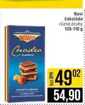 Jip Novi čokoláda různé druhy nabídka