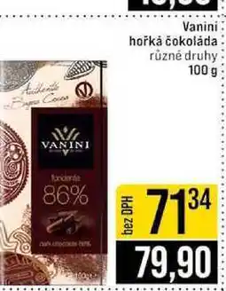 Jip Vanini hořká čokoláda různé druhy nabídka