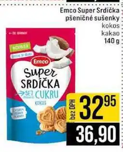 Jip Emco Super Srdíčka pšeničné sušenky kokos kakao nabídka