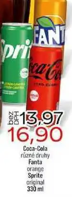 Jip Coca-Cola různé druhy Fanta orange Sprite original nabídka