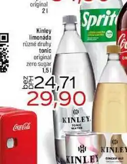 Jip Kinley limonáda různé druhy tonic original zero sugar nabídka