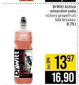 Jip DrWitt Active minerální voda růžový grapefruit bila broskev nabídka