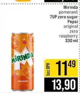 Jip Mirinda pomeranč 7UP zero sugar Pepsi original zero raspberry nabídka