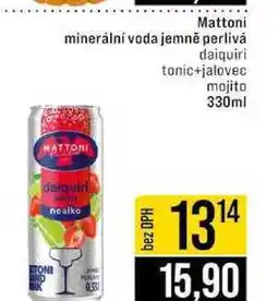 Jip Mattoni minerální voda jemně perlivá daiquiri tonic+jalovec mojito 330ml nabídka