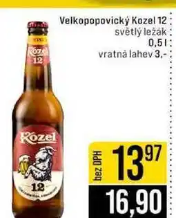 Jip Velkopopovický Kozel 12 světlý ležák nabídka
