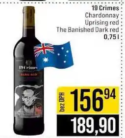 Jip 19 Crimes Chardonnay Uprising red The Banished Dark red nabídka