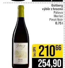 Jip Gotberg výběr z hroznů Pálava Merlot Pinot Noir nabídka