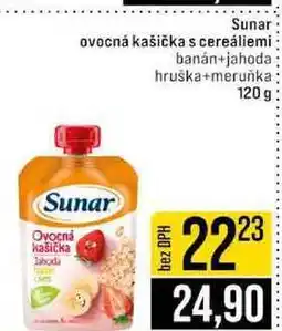 Jip Sunar ovocná kašička s cereáliemi banán+jahoda hruška+meruňka 120 g nabídka