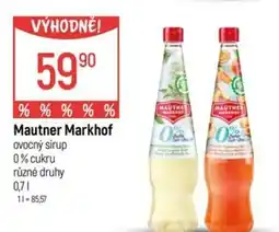 Globus Mautner Markhof ovocný sirup nabídka