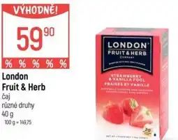 Globus London Fruit & Herb čaj nabídka