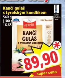 Norma Kančí guláš s tyrolským knedlíkem nabídka