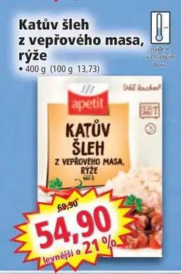 Norma Katův šleh z vepřového masa, rýže nabídka