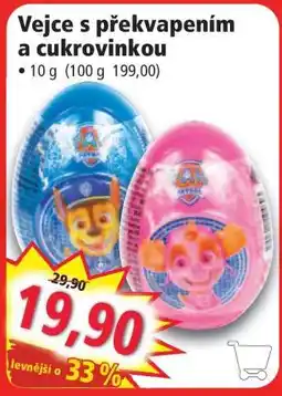 Norma Vejce s překvapením a cukrovinkou nabídka