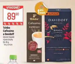 Globus Tchibo Cafissimo a Davidoff kávové kapsle nabídka