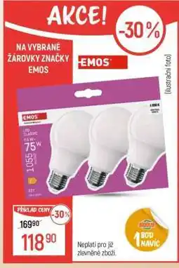 Globus Vybrané žárovky značky EMOS nabídka