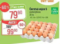 Globus Čerstvá vejce S podestýlková 30 ks nabídka