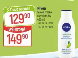 Globus NIVEA Tělové mléko různé druhy 400 ml nabídka